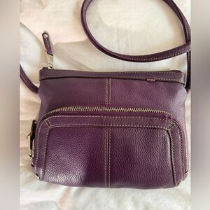 Tignanello Pebbled Leather Crossbody | Deep Plum